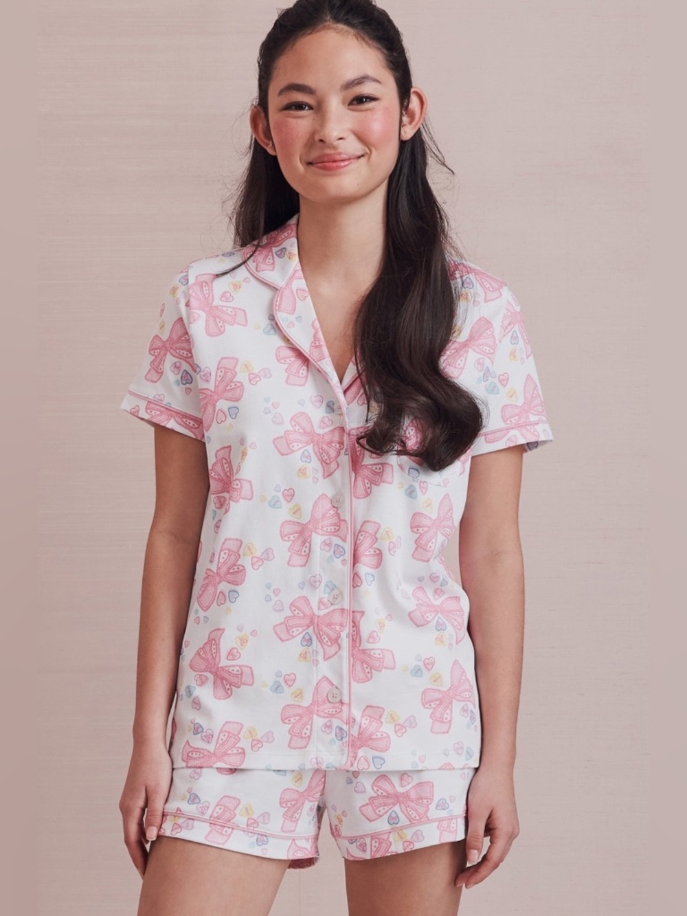 Roller Rabbit x LoveShackFancy Doily Beaux Polo Pajamas Short Sleeve Shorts